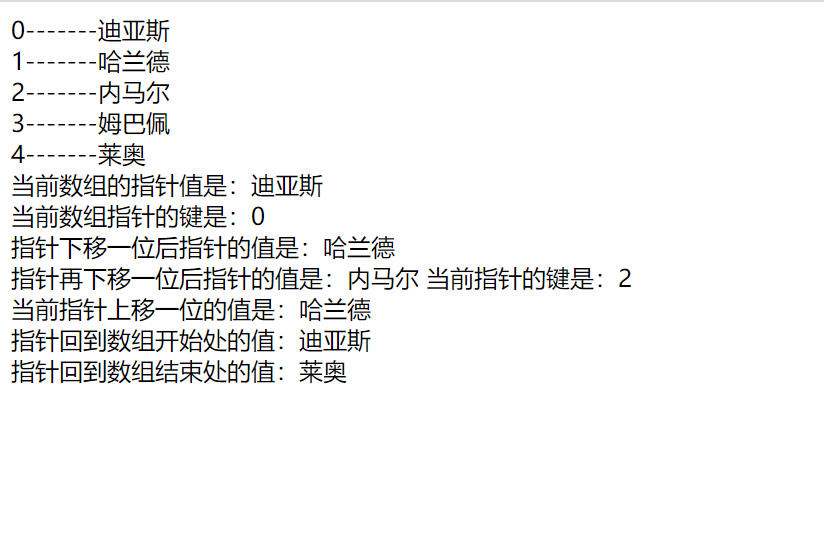 PHP数组常用函数之指针函数用法及实例代码