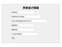 养老保险退休金计算器前端页面截图